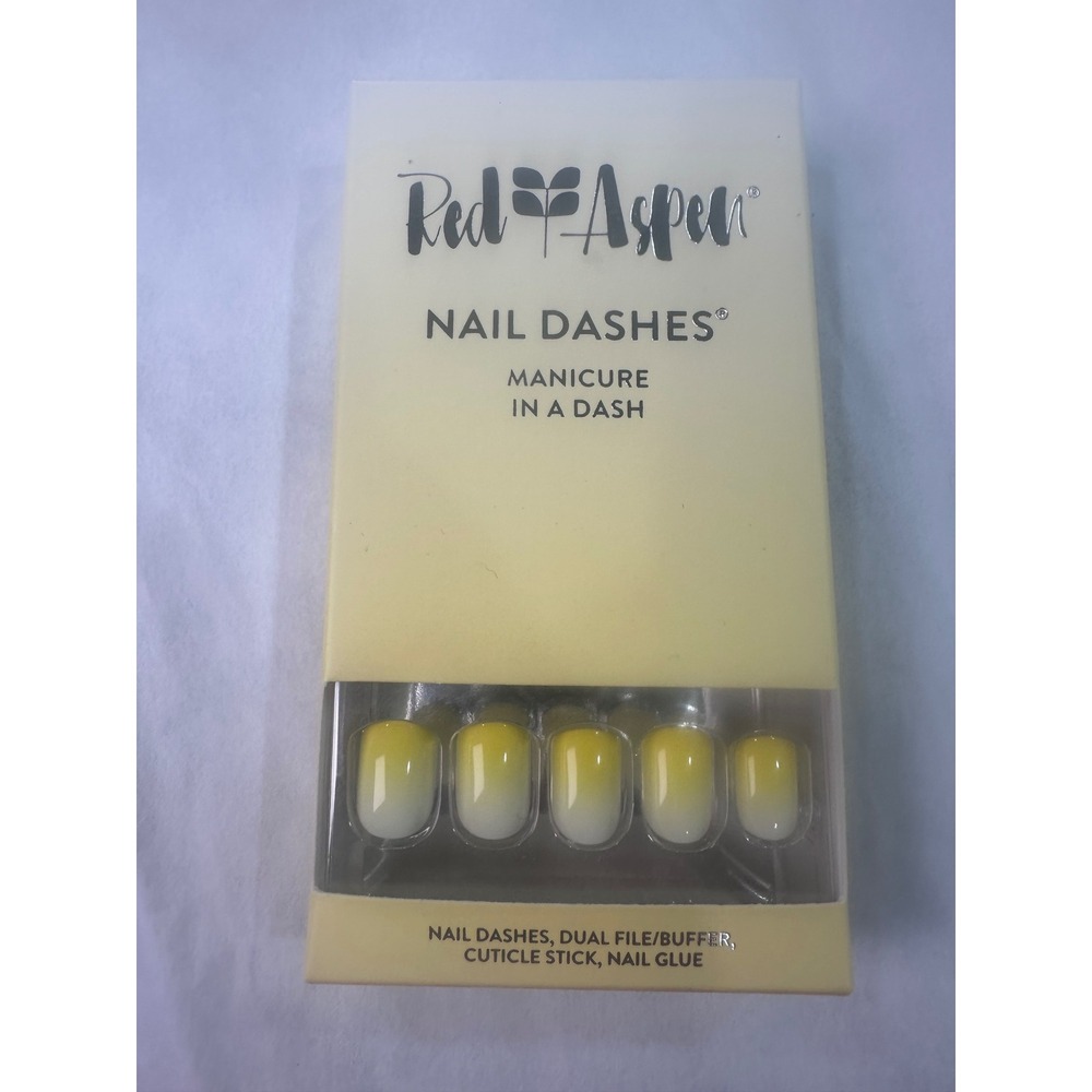 Red Aspen Nail Dashes Sunday Mimosa Serina Yellow Ombre Press On Manicure Kit